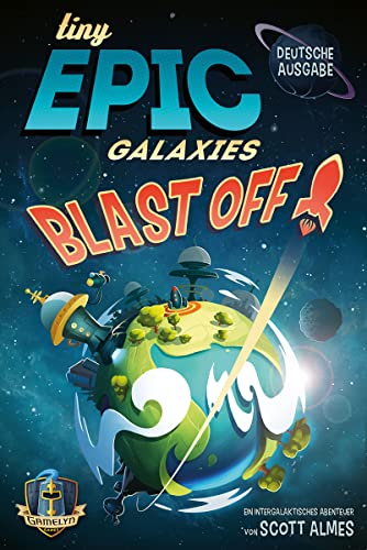 Asmodee | Gamelyn Games | Tiny Epic: Galaxies Blast Off! | Juego Familiar | Juego de Dados | 2 – 4 Jugadores | A Partir de 9 años | 30 Minutos | Alemán