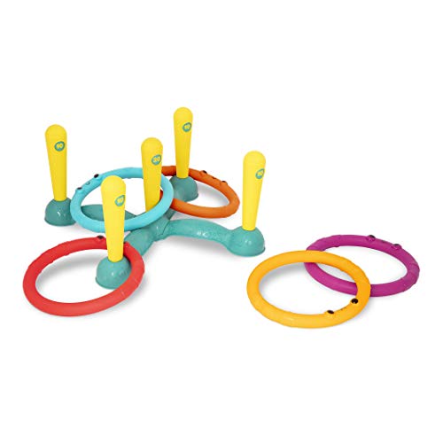 B. toys – Juego para lanzar Aros – Interior y Exterior – Juegos para niños – 5 Pïnzas y 5 Anillos de Colores – 3 años + – Sling-A-Ring Toss