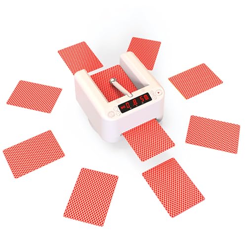 Barajador automático de cartas, máquina de repartidor de cartas Distribuidor de cartas de póquer giratorio de 360°, batería recargable incorporada de 2500 mAh, accesorios de mesa de naipes de casino f