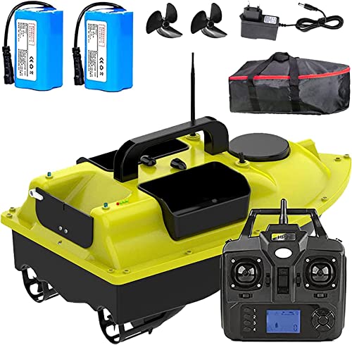 Barco Cebador para Pesca RC, Barco de Cebo Carpfishing Impermeable 500M, Bait Boat con Motor Doble, Mando a Distancia GPS, Adecuado para Lagos y Ríos, Carga 2kg