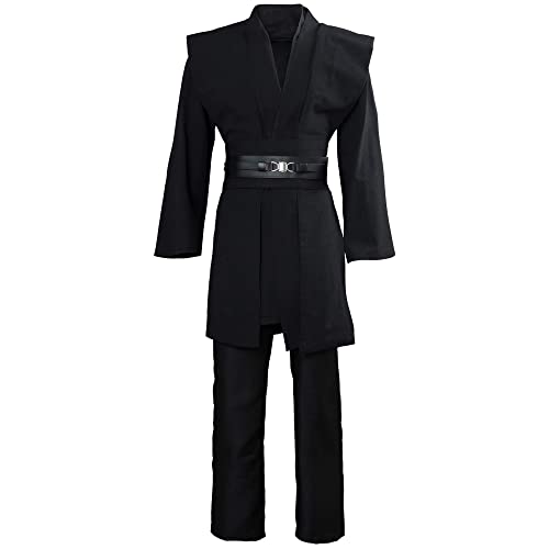 Bichingda Disfraz de túnica de caballero con capucha para hombre, uniforme de cosplay, conjunto completo de disfraz de Halloween