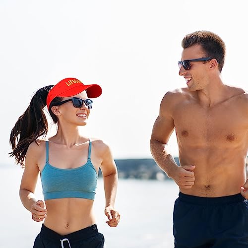 Bohue 2 accesorios de salvavidas sombrero de salvavidas silbato rojo ajustable gorra de plástico silbato juguetes disfraz de lujo para fiesta en la piscina en la playa, rosso, XL