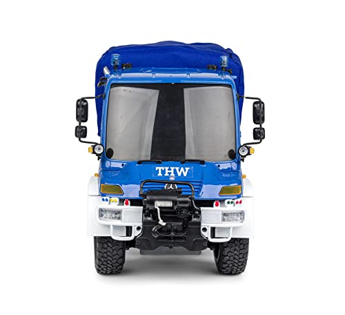 Carson Carson-500907722 500907722 1:12 MB U300 THW 2,4 GHz, vehículo, Unimog por radiocontrol con Funciones, Juego Completo 100% Azul, Color