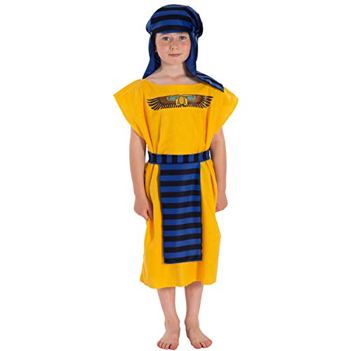 Charlie Crow Juego de disfraz egipcio para niños, tres colores, dos tallas de 5 a 12 años (amarillo, 9 a 12 años)
