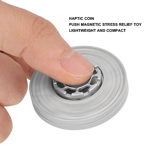 Cryfokt Moneda Háptica, Patrón Ergonómico Exquisito Push Slider Coin Toy Metal para ADHD