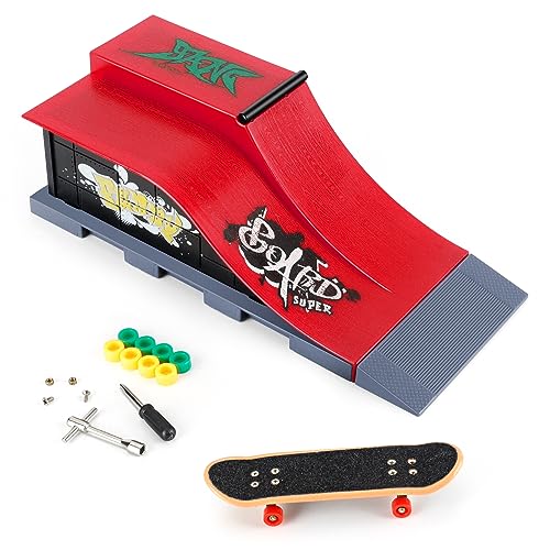 CS COSDDI Juego de accesorios de rampa para monopatines de dedos, rampa de parque de patinaje de dedo, montaje de bricolaje, mini patineta de dedo, juego de rampas para niños, regalo de cumpleaños