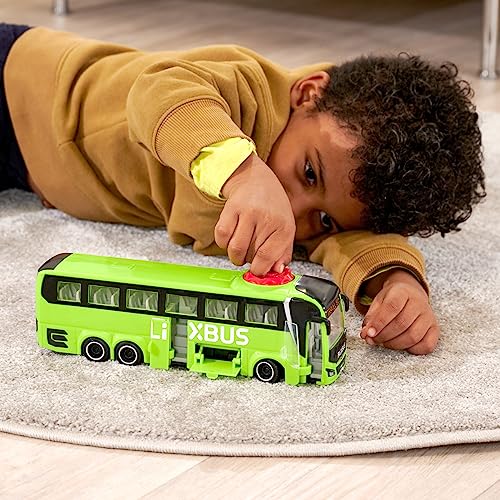 Dickie Toys - Autobús de Juguete Man FlixBus Verde, 27cm, Autocar con Función de Dirección, A Partir de 3 años (203744015)