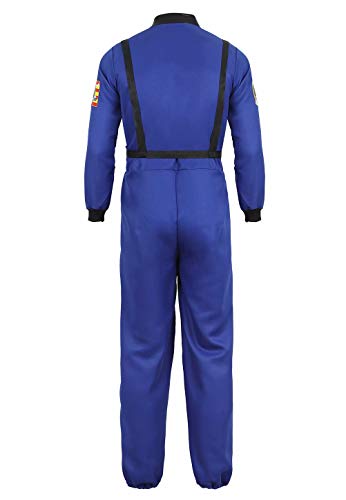 Disfraz Astronauta Adulto para Hombre Halloween Carnaval Americano Cadete del Espacio Cosplay Azul l