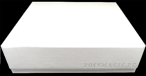 docsmagic.de Premium 4-Row Trading Card Storage Box White + Trays & Divider - MTG PKM YGO - Caja de Almacenaje Blanco