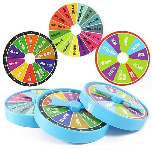 DTREEL Prize WheelmTabletop Rueda de ruleta, plataformas de castigo de juego aleatorio, entretenimiento interactivo entre padres e hijos, tocadiscos pequeños, accesorios de entretenimiento de gran