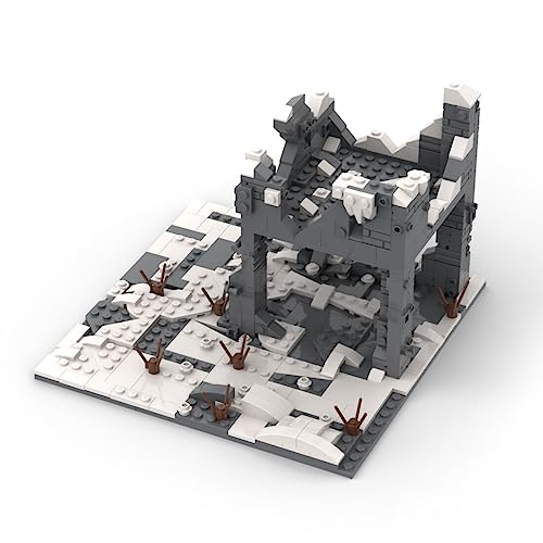 ENDOT Bloques de construcción de la serie de escenas militares, modelo de ruinas de la guerra de invierno, compatible con Lego Military, WW2 militares escenas bloques de construcción