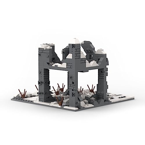 ENDOT Bloques de construcción de la serie de escenas militares, modelo de ruinas de la guerra de invierno, compatible con Lego Military, WW2 militares escenas bloques de construcción
