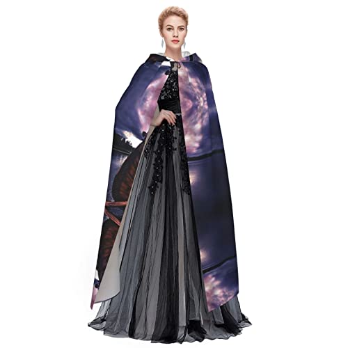 FAIRAH Vikings - Capa con capucha estampada para Halloween, ropa para adultos para juegos de rol