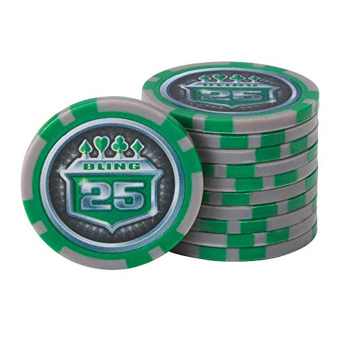 Fat Cat Bling 13,5 G Arcilla de Texas Hold 'em Poker Chip Set con Caja de Aluminio, 500 fichas de Dados de Rayas