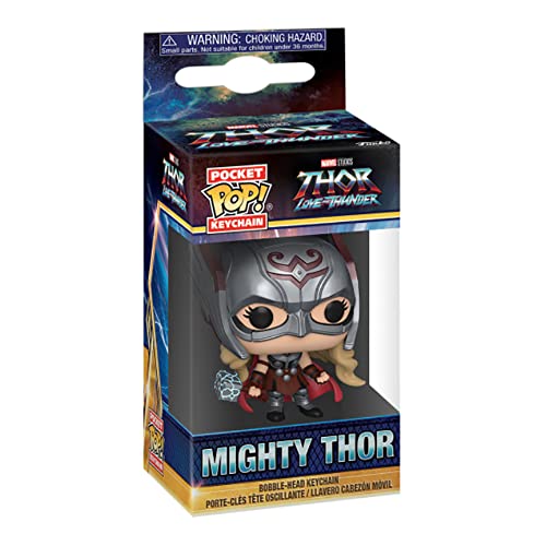 Funko Pop! Keychain: Marvel: Thor: Love and Thunder - Mighty Thor - Minifigura de Vinilo Coleccionable Llavero Original - Relleno de Calcetines - Idea de Regalo- Mercancia Oficial - Movies Fans