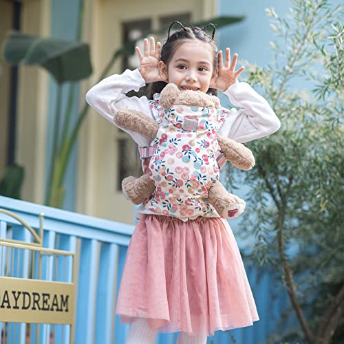 GAGAKU Muñeca Transporte Doll Carrier Delantera y Trasera de Bebé de Algodón para Niños - Ciruela Rosa