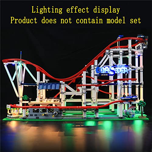 GEAMENT Kit de Luces LED Compatible con Lego Montaña Rusa (Roller Coaster) - Conjunto de luz para Creator 10261 (Juego Lego no Incluido)