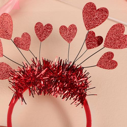 GEBETTER Arco Flecha Cupido + Diadema Corazón, Juego Disfraz Ángel Día San Valentín Accesorios Amor Despedida de Soltera Carnaval Boda Fiesta Cosplay Halloween Regalo Sesión Fotos, Rojo Rosa 45 cm