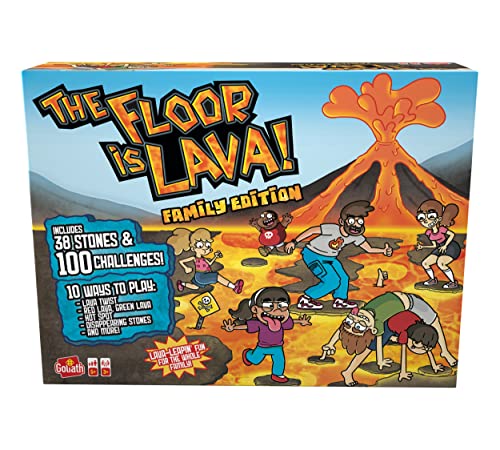 Goliath - The Floor is Lava - Edición Familiar - Juego de Mesa Divertido - Juego Familiar Interactivo - 10 Juegos - A Partir de 3 Jugadores - A Partir de 5 Años