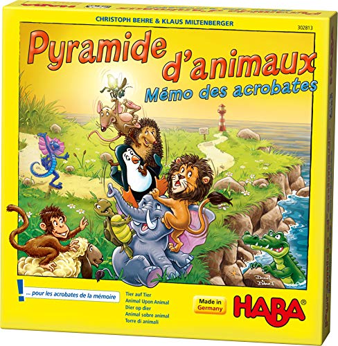 HABA- Pirámide de Animales – Memo de los acrobates, 302813, Colorido
