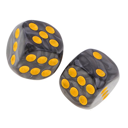 Harilla 50 Dados de Esquina Forma Forma Forma de Acrílico, Troqueles D6 de Seis Caras, 16mm para Juegos de Cartas, RPG, Negro