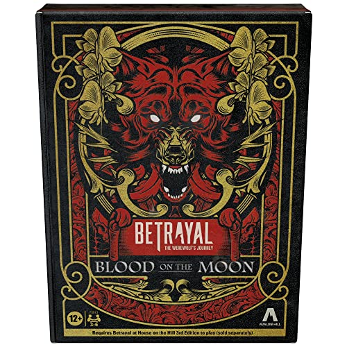 Hasbro Gaming Betrayal The Werewolf's Journey Blood on The Moon Expansión del juego de mesa de mesa, a partir de 12 años, requiere traición en House on The Hill 3rd Edition para jugar