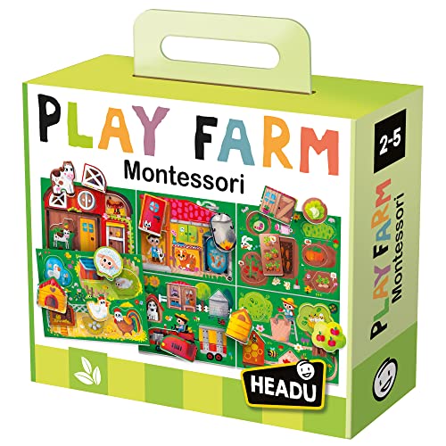 Headu Baby Play Farm Montessori, Versión en Español, Juego Infantil Educativo para niños y niñas de 2 a 5 años