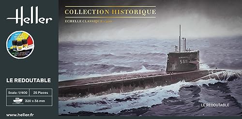 heller Maqueta submarina: Colección Historica: Starter Kit: U-Boot S/M Redoutable