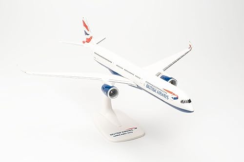 Herpa Miniatura del avión Boeing 737-800 British Airways Airbus A350-1000 – Snap-Fit, Escala 1/200, maqueta de colleción, modelismo, Avion con Soporte, Figura plástico