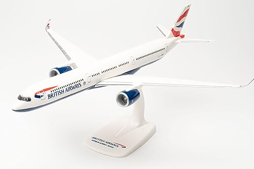 Herpa Miniatura del avión Boeing 737-800 British Airways Airbus A350-1000 – Snap-Fit, Escala 1/200, maqueta de colleción, modelismo, Avion con Soporte, Figura plástico