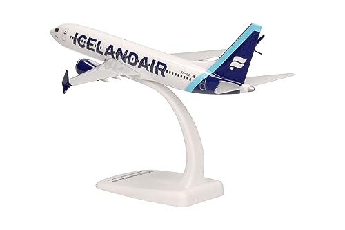Herpa Miniatura del avión Icelandair Boeing 737 MAX 8 “Jökulsárlón” - Snap-Fit, Escala 1/200, Modelo prefabricado, maqueta de colleción, modelismo, Avion con Soporte, Figura plástico