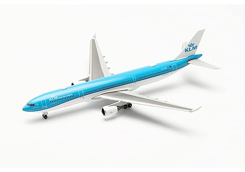 herpa Miniatura del avión KLM Airbus A330-300 – PH-AKB Piazza Navona - Roma, Escala 1/500, Modelo prefabricado, maqueta de colleción, modelismo, Avion sin Soporte, Figura Metal