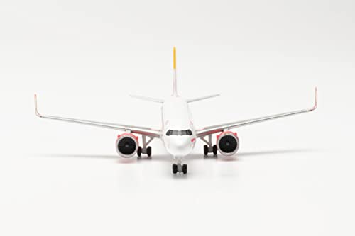 Herpa Modelo de avión Airbus A321neo Iberia Expres - Lanzarote, Fiel a su Escala Original de 1:500 - Modelo de avión, Pieza de colección, decoración, sin peana, Miniatura de Metal