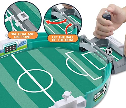 HHYSPA Mini Table Soccer Game, Football Board Game Desktop Interactive Soccer Game Toy Tabletop Football Game Toy with 10 Pcs Mini Football For Kids Adults