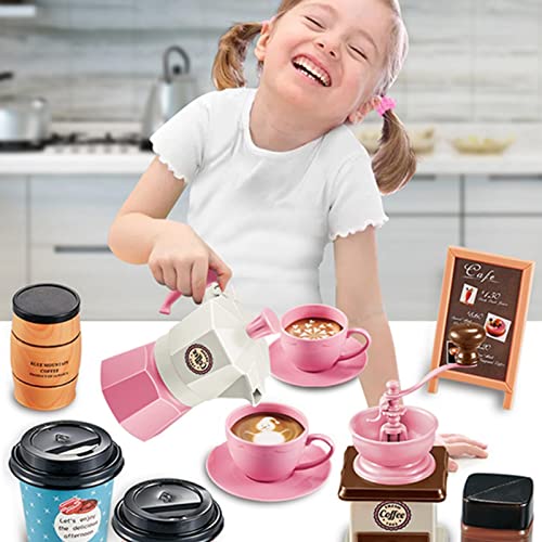 Hongjingda té para niños pequeños, fiesta té para niñas pequeñas, juguete princesa té con comida, dulces, juegos, bolsa transporte, cocina infantil, rol