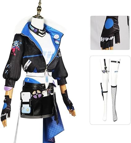 Honkai Star Rail Silver Wolf Disfraz De Cosplay Traje De Personaje De Juego Uniforme Conjunto Completo Traje De Vestir De Halloween Con Peluca/Pendientes/Gafas/Tocado Para Mujeres Y Niñas