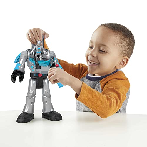 Imaginext Fisher-Price DC Super Friends Batman defensor gris y Exo traje Robot con luces y sonidos, con figura y accesorios, juguete +3 años (Mattel HMK88)