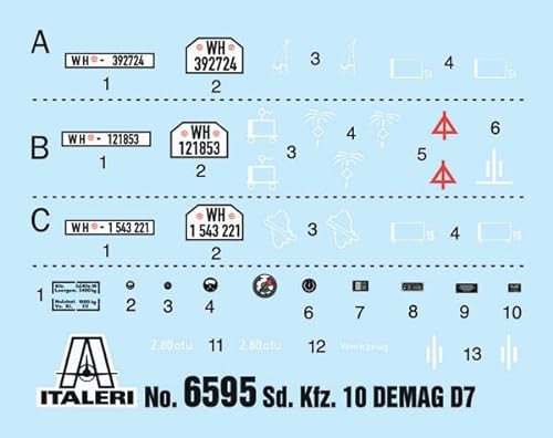Italeri 6595 SD.Kfz. 10 DEMAG D7 with 7,5 cm Le. IG 18 and Crew, Scala 1:35, Model Kit, Modelo de plástico para Montar, modelismo, IT6595