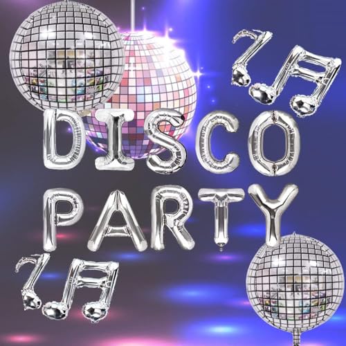 JeVenis Globos Fiesta Disco Decoración para fiestas Disco Fever Decoración para fiestas Disco 70s Productos para fiestas de cumpleaños Disco Ball