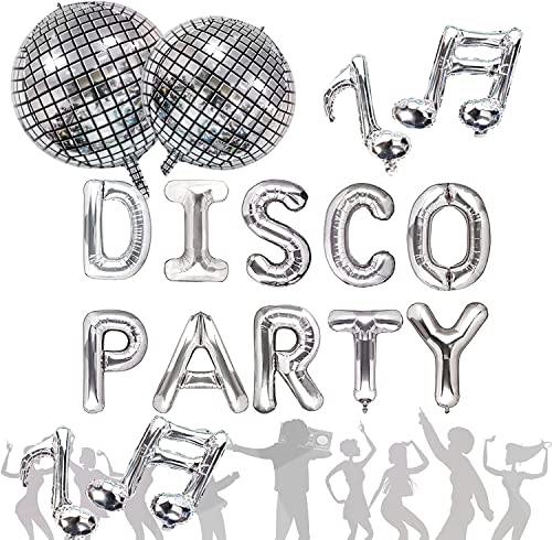 JeVenis Globos Fiesta Disco Decoración para fiestas Disco Fever Decoración para fiestas Disco 70s Productos para fiestas de cumpleaños Disco Ball