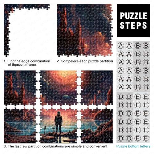 Jigsaw Puzzle Adult 1000 Pieces Jigsaw Puzzles for Adults Outerspace Cardboard Puzzle for Adults & Kids Educational Stress Relief Toy Puzzle 1000pcs（26x38cm）