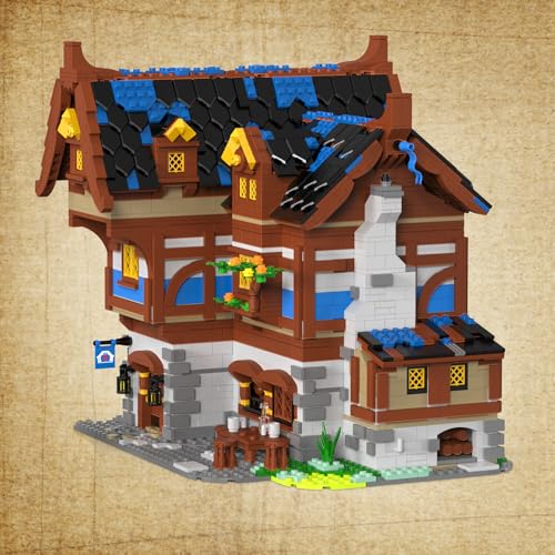 JMBricklayer Medieval 30108 Juegos de construcción de Casas para Adultos - Taberna Creativa, Juguetes de construcción de Castillo Medieval, Regalos para niñas y niños