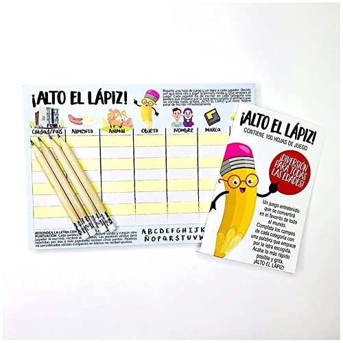 Juego Alto el Lapiz Tutti Frutti Stop Divertido con Bloc y lapices para Jugar con Amigos