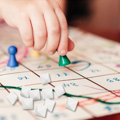 Juego de Dados de 8 Caras, 20 Piezas de Plástico en Blanco, Juego de Dados de Bricolaje, Dados de Colores para Juegos de Mesa, Fiesta, Enseñanza de Conteo de Matemáticas, Blanco