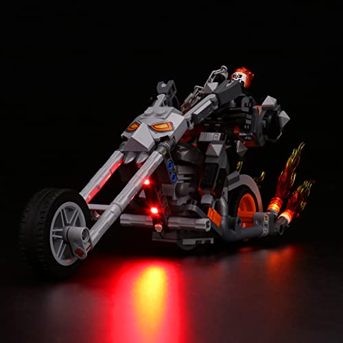 Juego de luces LED para Lego 76245 Ghost Rider con Mech & Bike, BrickBling Set de iluminación decorativa para Lego Ghost Rider Mech & Bike Juguetes creativos (modelo Lego no incluido)