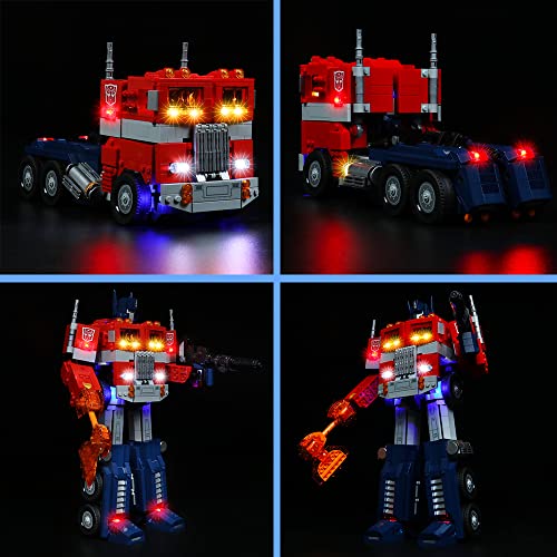 Juego de luces LED para Lego Optimus Prime, juego de iluminación LED para Lego 10302 Optimus Prime 2 en 1 Heroic Autobots – Juego de luces, no modelo de Lego (control de voz)