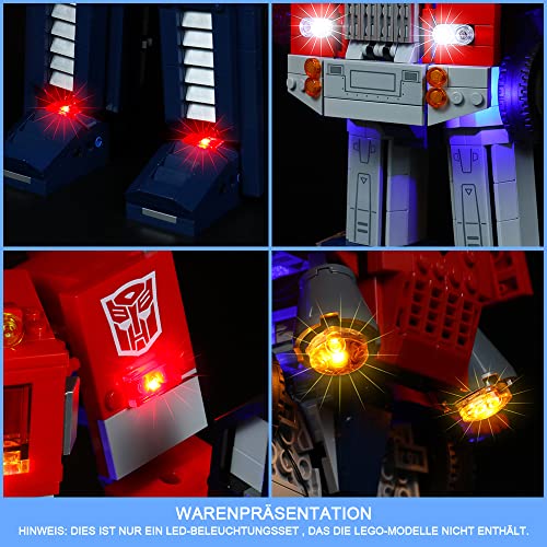 Juego de luces LED para Lego Optimus Prime, juego de iluminación LED para Lego 10302 Optimus Prime 2 en 1 Heroic Autobots – Juego de luces, no modelo de Lego (control de voz)