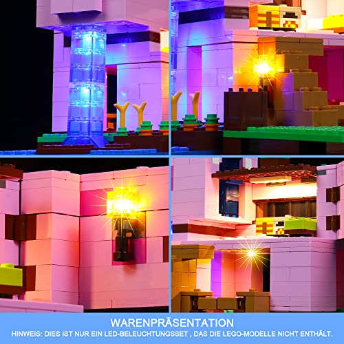 Juego de luces para casa de cerdos Lego, juego de iluminación para Lego 21170 Minecraft, juego de construcción de cerdos, solo juego de luces, no modelo de Lego