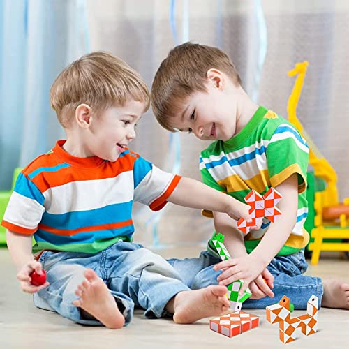 Juguetes de Rompecabezas Paquete de 25 de Serpiente Magic Mini Serpiente para Niños Bloques en Forma de Serpientes Mágicas Puzzle Serpiente Mágica Serpiente Rompecabezas para 5 Colores Diferentes