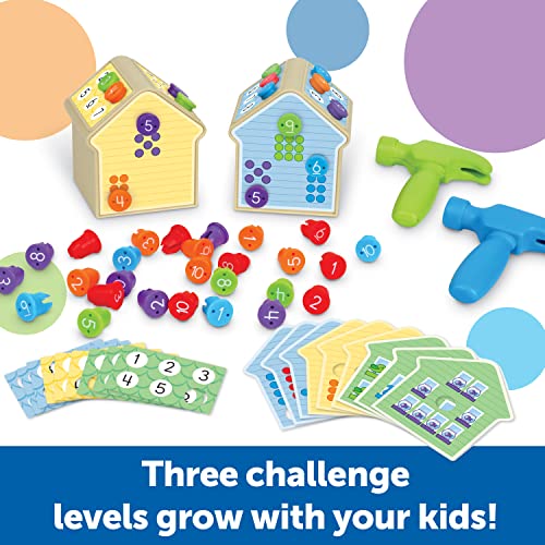 Learning Resources- Set de Actividades con Clavos numerados, 4+ años, matemáticas Aula de Preescolar, Juegos para niños de Edades tempranas, 102 componentes, Multicolor (LER3063)